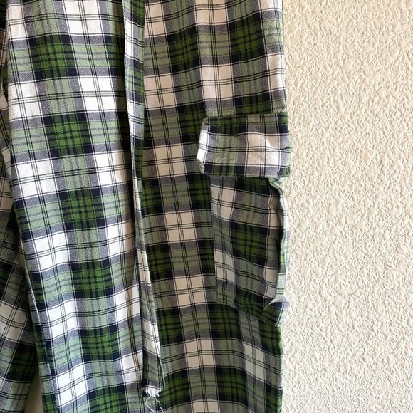 The Ragged Priest Escape Cargo Pants Wide Leg High Waist Plaid Trousers Green - Picture 9 of 10